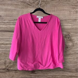Jones New York Sport Pink V-Neck Tee Size 1X